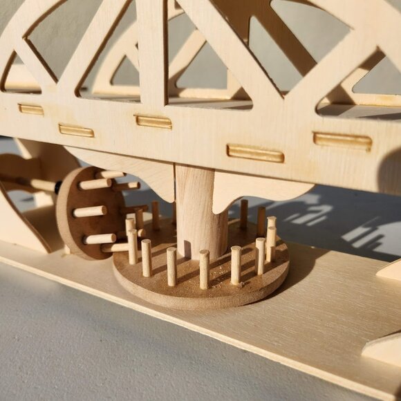 Hand-Built Swing Bridge Model Hand Crank Gears Wooden Wood based on Newcastle-up - Picture 7 of 13